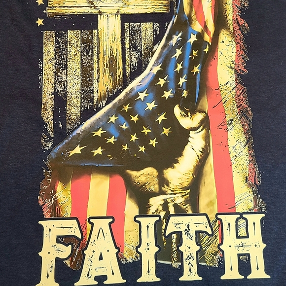 Faith Over Fear Shirt - Christian Patriotic Graphic Tee - Cross Flag Design - Picture 5 of 16